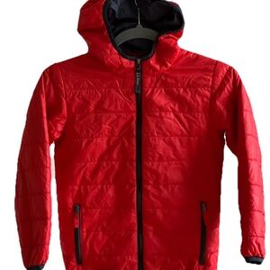 L.L. Bean Snow Insulated Jacket Boys Size L 6X-7 years orange gray Primaloft